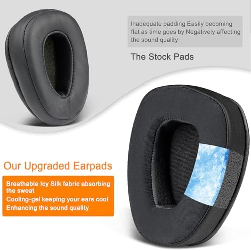 SOULWIT Cooling-Gel Earpads Replacement for BlueParrott B650/S650(650XT 650 XT) Noise Cancelling Bluetooth Headset, Ear Pads Cushions with High-Density Noise Isolation Foam - B650XT CG Black