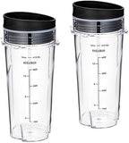 16oz Replacement Cups for Ninja QB3001SS Fit Compact Personal Blender, with Lids- 2 Pack.