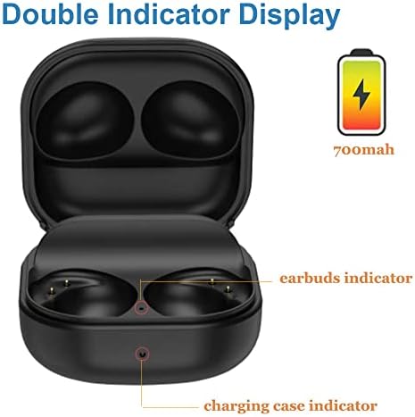Charging Case for Samaung Galaxy Buds 2 Pro SM-R510, Replacement Charger Cradle with USB-C Cable for Galaxy Buds Pro 2, LED Indicator (700mAh, Black)