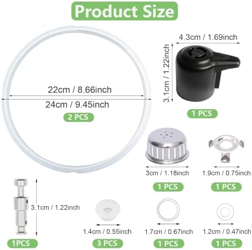 11 PCS Instant Pot Accessories for Duo 5, 6 Qt and Duo Plus 6 Qt, InstantPot Replacement Parts Include Sealing Ring, Steam Release Valve, Anti-Block Shield, Valve Sealing Ring, Float Valve and Gasket