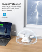 Desk Clamp Power Strip, Surge Protector with 5 AC Outlets and 3 USB Ports, Desk Mount Charging Station, Fit 1.97in Tabletop Edge Thick, 6FT Extension Cord, for Home Office Gaming Accessories