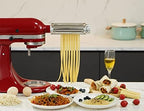 Pasta Maker Attachment for KitchenAid Mixers,3 in 1 Set Included Pasta Sheet Roller, Spaghetti Cutter, Fettuccine Cutter Accessories and Cleaning Brush