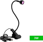Microscope Accessories Kit 3W Optical Microscope LED Table Clip Light Source USB Desk Clip-On Dimming Spotlight Microscope Slides