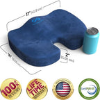 Everlasting Comfort Memory Foam Seat Cushions for Office Chairs - Sciatica & Tailbone Pain Relief Cushion - Car Seat & Office Chair Cushion - Ergonomic Office Desk Accessories for Comfort