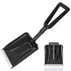 ORIENTOOLS Snow Shovel, Folding Snow Shovel for Snow Removal, Lightweight Portable with D-Grip Handle and Durable Aluminum Edge Blade, Emergency Snow Shovel for Car, Truck, Camping (Black, Blade 9")