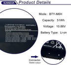 BTY-M6H 51Wh Laptop Battery Replacement for MSI PE60 PE70 GE62 GE72 GL62 GL72 GP62 GP62MVR GP72 GL62M GP72MVR GL62VR GL72VR GT62VR MS-16J2 Series Notebook 10.86V 4730mAh