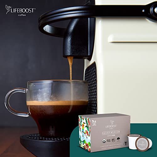 Lifeboost Organic Decaf Coffee K Cups - Low Acid Decaf Coffee Pods - Single Origin Non-GMO Mold Free Decaf Coffee Pods Compatible with Keurig & Keurig 2 - No Mycotoxins or Pesticides - 10 Count