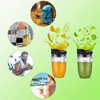 [Upgraded] Replacement 18oz Nutri Ninja Blender Cup with Sip & Seal Lid For Auto-IQ BL480, BL482, BL490, BL640, BL642, & BL680 Auto IQ Series Blenders., 2 Pack