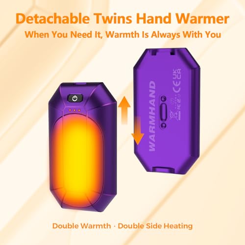 2 Pack Hand Warmers Rechargeable, Electric Hand Warmer Reusable, USB Handwarmers,Outdoor/Indoor/Golf/Camping/Hunting/Pain Relief/Watch Football/Baseball/Warm Gifts for Men Women Kid Birthday Christmas