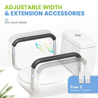OasisSpace Medical Toilet Safety Rail - Adjustable Compact Support Frame with Hand Rails for Bathroom Toilet Seat - Easy Installation for Handicap, Elderly