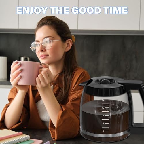 12-Cup Coffee Maker Carafe Replacement Compatible with Cuisinart Coffee Maker SS-12, SS-15, SS-16, DCC-1100BK, DCC-1200, DCC-2650, CHW-12P1, DGB-400, DGB-550BK, DGB-550BK1, DGB-625BC and DGB-700BC