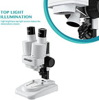 Aomekie® Microscope for Kids Students 20X 40X with 10Pcs Slides Insect Specimen Stereo Microscope for Kids with WF eyepieces LED Light Source Portable Stereoscope
