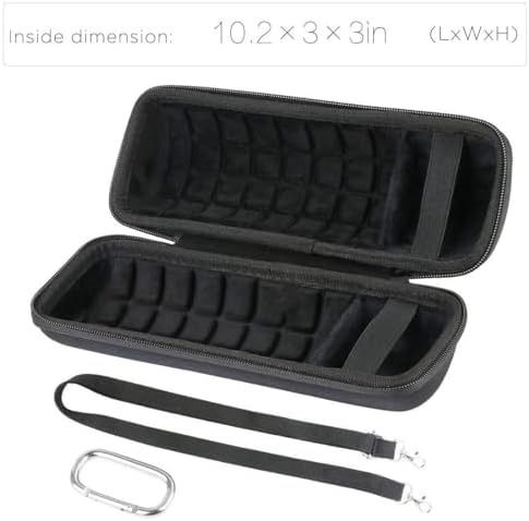 co2CREA Hard Travel Case Replacement for JBL Flip 6 FLIP 5 Waterproof Portable Bluetooth Speaker (Black Case + Inside Black)