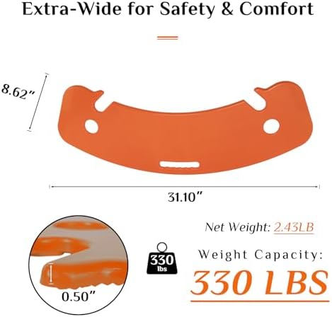 Curved Transfer Board Wheelchair Accessories for Transferring to Wheelchair ，Chair, Bed, Toilet, Car for Patient, Elderly, Disabled, 31.1 * 9.84 * 0.46" 3.64 lbs ABS Transfer Devices (Orange)