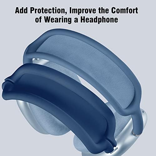 Case for Airpods Max Headphones, Ear Pad Case Cover/Ear Cups Cover/Headband Cover for AirPods Max (USB-C/Lightning)(2024/2020), Silicone Cover for Apple Airpod Max, Accessories Cases(Dark Blue)