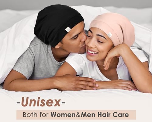 YANIBEST Slouchy Beanie Hat Satin Lined Sleep Cap Satin Bonnet Chemo Headwear Caps for Women and Men Dark Grey