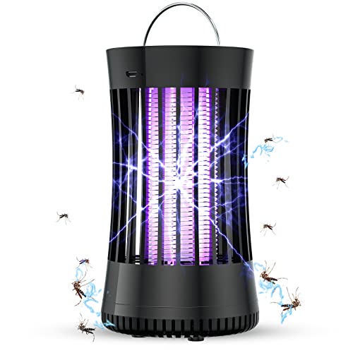 AICase Portable USB Electronic Rechargeable Mosquito Killer Lamp/Bug Zapper for Summer Trip,Outdoor Camping,Patio,Home and Garden,Mosquito Trap Indoor,Moth Trap/Bug Killer/Mosquito Killer Light(Black)