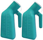 YUMSUM Thick Firm Male Urinal Urine Bottle with Replacement Lids 32oz./1000mL (Green,2 Pack)