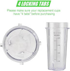 Upgrade 2 Pack 16oz QB3001SS Replacement Cups Compatible with Ninja Fit Compact Personal Blender, Replacement for Ninja Blender Cups with Scale and Sealing Cap…