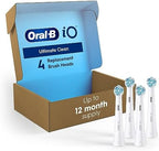 Oral-B iO Series Ultimate Clean Electric Toothbrush Replacement Brush Heads for an Oral-B Electric Toothbrush, 4 Count, White