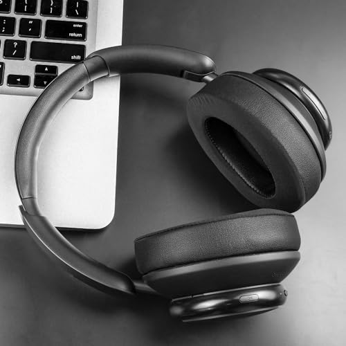 SOULWIT Cooling Gel Earpads Replacement for Anker Soundcore Space Q45 Headphones, Ear Pads Cushions with Ice Silk Fabric, High-Density Noise Isolation Foam - Black