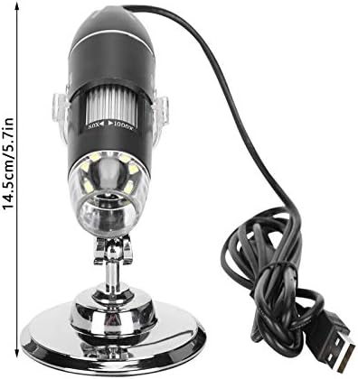 Microscope, USB Microscope Industrial Accessories, Portable Magnification, Builtin 8 LED Lights, for Phone Repair Jewelry Appraisal