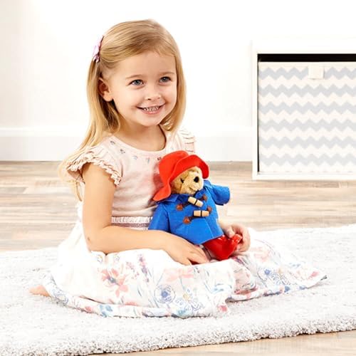Rainbow Designs Classic Paddington Bear with Boots - 25cm Standing Plush Character - Soft & Cuddly Paddington Teddy Bear with Iconic Duffle Coat, Bush Hat & Shiny Red