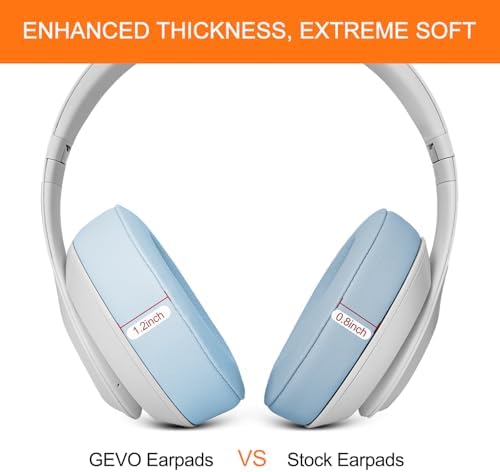 Ear Pads Replacement for Beats Studio 3 - GEVO Earpad Cushions for Beats Studio 2 3 Wired Wireless - Headphone Cover Parts with Strong Adhesive (Crystal Blue)