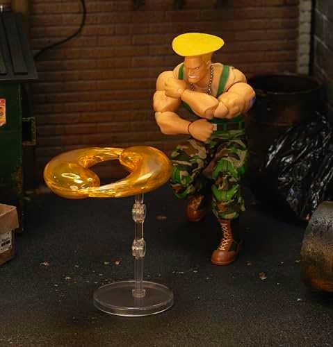 Jada Toys Street Fighter II Guile Action Figure 1:12 Scale, 6" Tall, Interchangeable Heads, Hands & Accessories