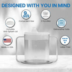 Providence Spillproof 9oz Adult Sippy Cup with 2 Handles - Independence Sip Cups for Adults for Limited Mobility - Handicapped Accessories - Handicap Cups for Elderly Care - Made in the USA - 10 pack