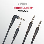D'Addario Accessories Cable, Black, 20 feet (PW-CGTRA-20)