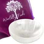 Selenite Crystal Smudge Bowl 4 Inch, 4 Sizes, Hand-Carved, Moroccan Crystal Holder to Charge, Cleanse Crystals, Charging, Smudging Bowl, Spiritual Gifts, Wicca Supplies (4" Large)