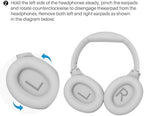 TOZO HT2 Hybrid Active Noise Cancelling Headphones, Wireless Over Ear Bluetooth Headphones Pink +HT2 Replacement Ear Pads White