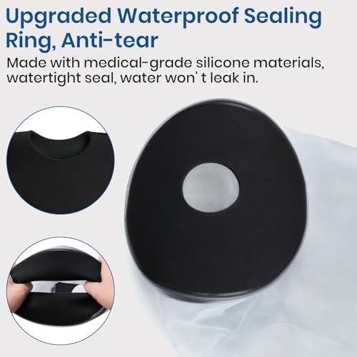 Allhercom Knee Cast Cover for Shower, Watertight Knee Shower Protector after Surgery, Waterproof Shower Cover for Knee Replacement Recovery, Fit Knee Circumference 11.8" to 20.8"