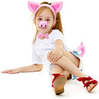 Norme Pig Costume Set Pig Ears Nose Tail and Bow Tie Pink Fancy Dress Costume Kit Accessories for Kids Halloween Party, Mardi Gras Costume Party, Carnival Dress up Play