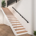 ROTHLEY Pipe Handrails for Indoor Stairs: 3.3FT Stair Railing Steel Hand Railings for Stairs Indoor Wall Mount Stair Handrail Complete Kit 1.6" Round Metal Stair Railing for Elderly & Kids