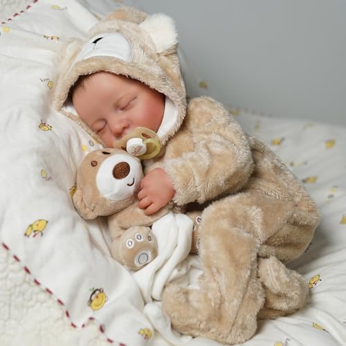 BABESIDE Lifelike Reborn Baby Dolls Boy - 17-Inch Baby Soft Body Realistic-Newborn Baby Doll Full Body Vinyl Real Life Baby Dolls with Toy Accessories