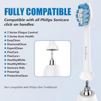 Replacement Toothbrush Heads Compatible with Philips Sonicare and More Click-on Handles 8 Pack Blackwhite