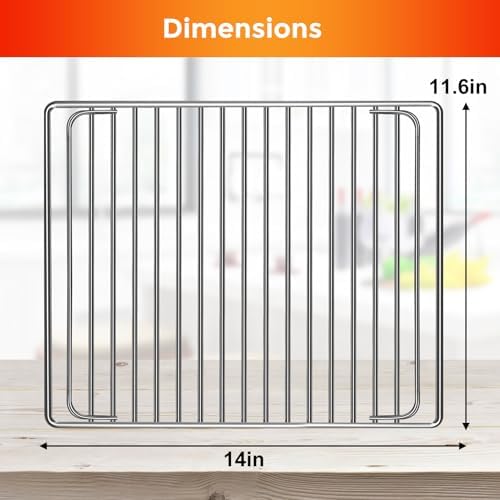 Smart Oven Rack for Breville Oven BOV845BSS, 14''×11.6'' Stainless Steel Air Fryer Accessories Replacement Parts Grill Rack Baking Tray，Dishwasher safe