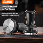 CAPMESSO Espresso Tamper 58.35mm: Coffee Tamper for Breville Espresso Machine With Calibrated 3 Spring Loaded - 30lbs Espresso Accessories Tamper with Sound Feedback, Stand & Ripple Base (58.35mm)