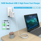 Replacement MacBook Air Charger for MacBook Pro Charger 100W USB C Power Adapter for Mac Book Pro 2022 2021 2020 2019 2018 16 15 14 13 Inch Fast Charging, and All Type C Devices Laptops