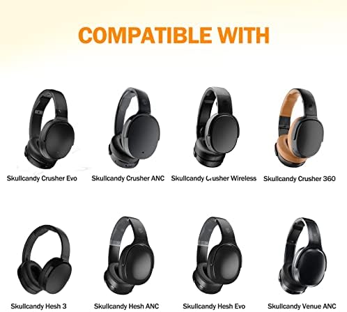 Skullcandy Crusher ANC Wireless Replacement Pads - Cooling Gel Earpads Upgrade for Crusher ANC/Evo/360, Hesh 3/Evo Headphones