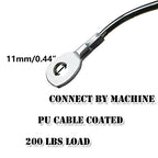 J Bryant Fitness Gym Replacement Cable Fitness Pulley Cable Thick 0.2inch/5mm Heavy Duty Steel Wire Rope for Home Gym Cable Pulley Attachments Machine Accessories (Type-A, 55")