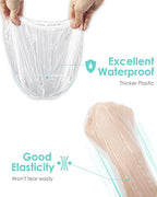 Auban 100PCS Disposable Shower Caps, Plastic Clear Hair Cap Large Thick Waterproof Bath Caps for Women, Hotel Travel Essentials Accessories Deep Conditioning Hair Care Cleaning Supplies(20.5")