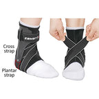 Zamst A2-DX Sports Ankle Brace with Protective Guards For High Ankle Sprains and Chronic Ankle Instability-for Basketball, Volleyball, Lacrosse, Football-Black, Right, XL