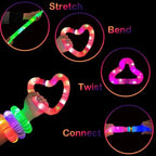 Glow Sticks Bulk Party Favor Supplies for Kids 48 PCS, LED Light up Pop Tubes for Toddlers,Glow in Dark Bracelet Necklace Accessories Decorations for Easter Birthday Wedding Camping