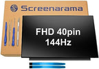 SCREENARAMA New Screen Replacement for Lenovo Legion 5-15ARH05 5-15ARH05H 5-15IMH05 5-15IMH05H 82B5 82B1 82AU 81Y6 82CF, FHD 1920x1080, 40pins, 144Hz, IPS, Matte, LCD LED Display with Tools