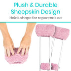 Vive Sheepskin Crutch Pads & Hand Grips for Adults, Kids, Crutches, Armpits - Accessories Knee Scooter Foot Injuries Pillow for 5ft Medical 6 feet Youth Padding Arm Underarm Folding Walking Crutches