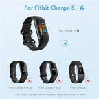 2 Pack Waterproof Bands Compatible with Fitbit Charge 5 / Fitbit Charge 6 for Women Men, Classic Soft Sports Replacement Wristbands for Women Men (Large 7.1''-9.1'', black/grey)