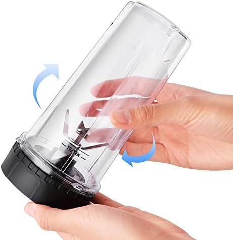 2-pack Blender Replacement Parts Single Serve 16oz cups with Sip & Seal Lids Compatible with Ninja Blenders
